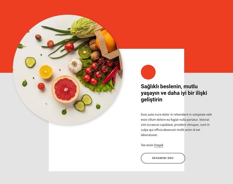 Sağlıklı beslen mutlu yaşa Web Sitesi Mockup'ı