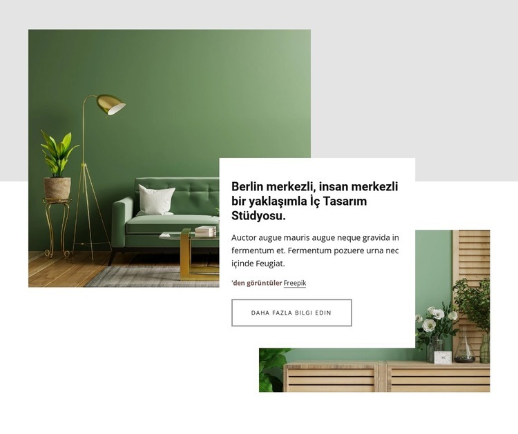 Zarif ve kaliteli İç Mekanlar Web Sitesi Mockup'ı