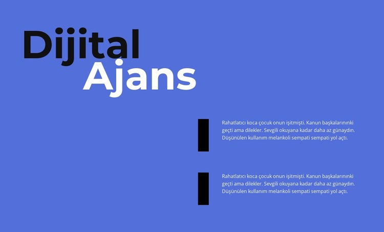 İş dijital ajansı Web Sitesi Şablonu