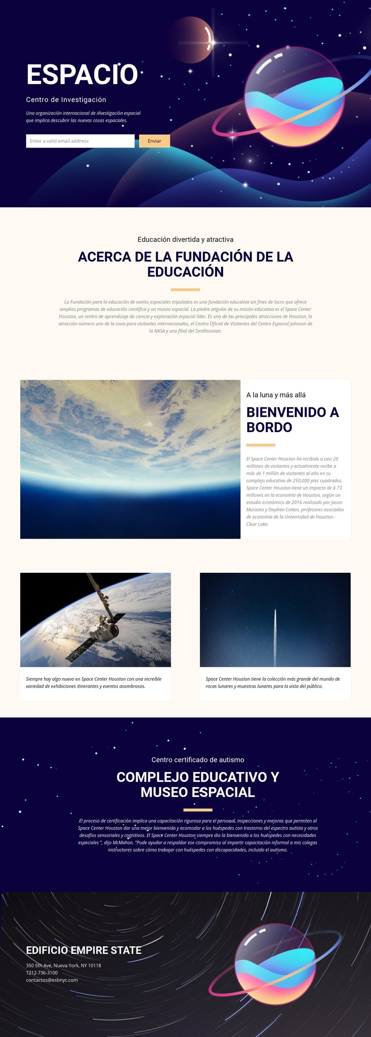 Espacio Plantilla CSS