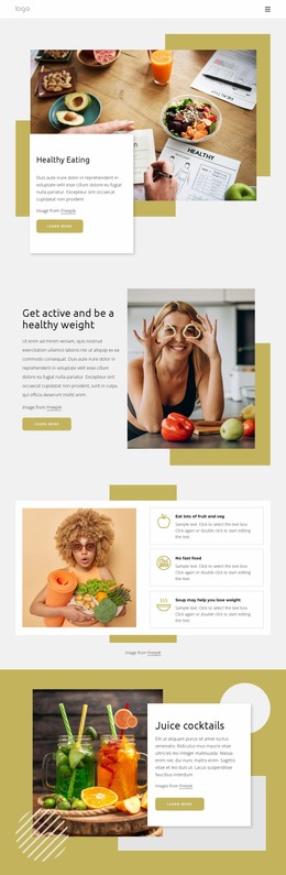 Focus On Healthy Eating - Website Creator HTML