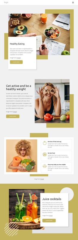 Focus On Healthy Eating - Beautiful HTML5 Template