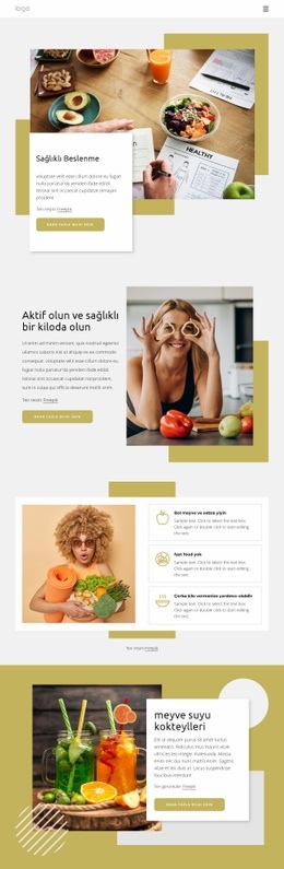 Sağlıklı Beslenmeye Odaklanın - Güzel HTML5 Şablonu