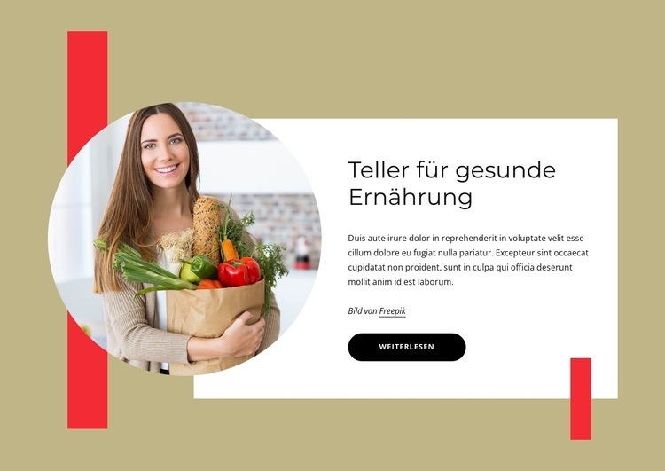 Ausgewogene Mahlzeiten Website Builder-Vorlagen