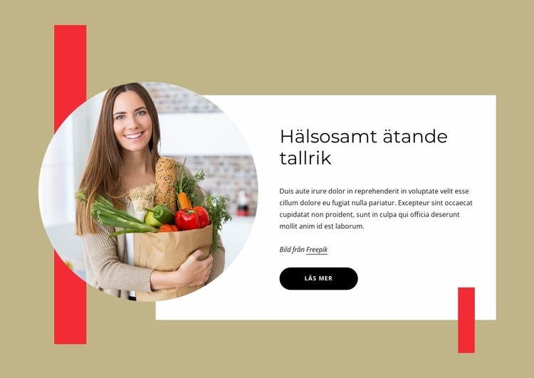 Balanserade måltider CSS -mall