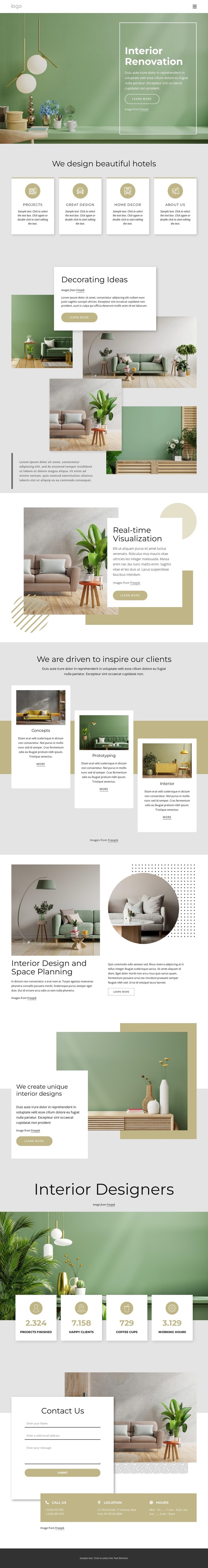 Architecture and interior design agency Web Page Design