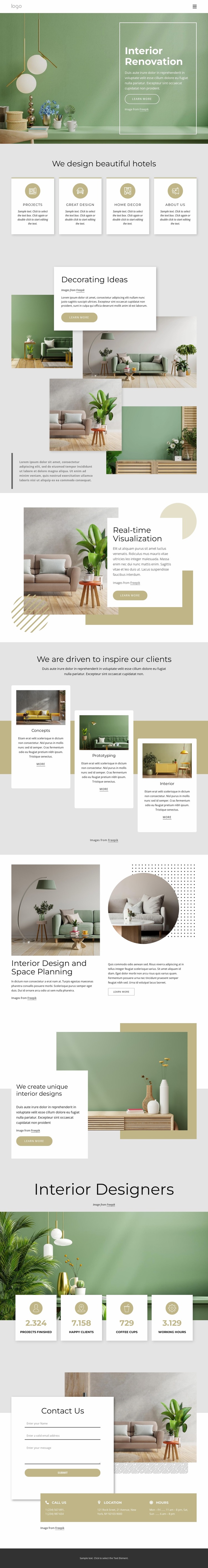 Architecture and interior design agency Website Mockup
