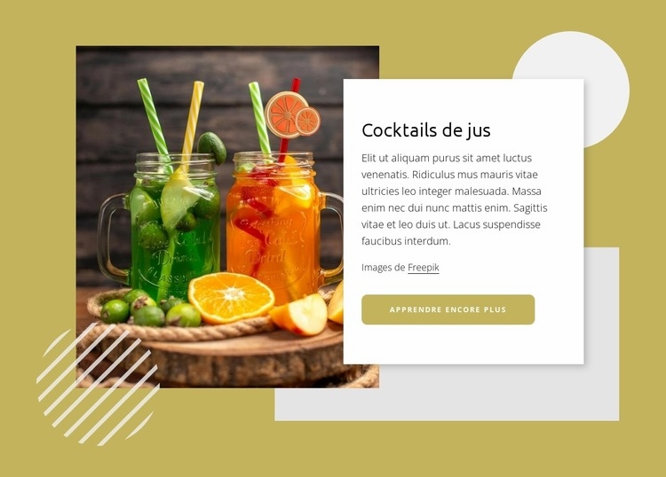 Cocktails de jus Conception de site Web