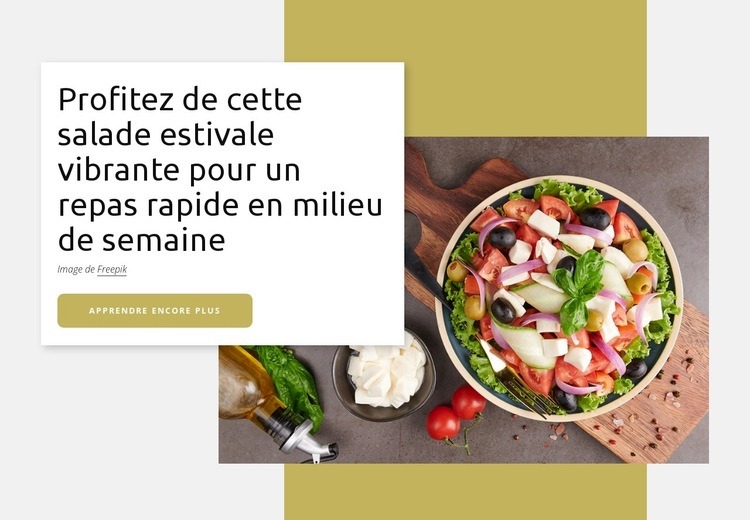 Salade d'été vibrante Maquette de site Web