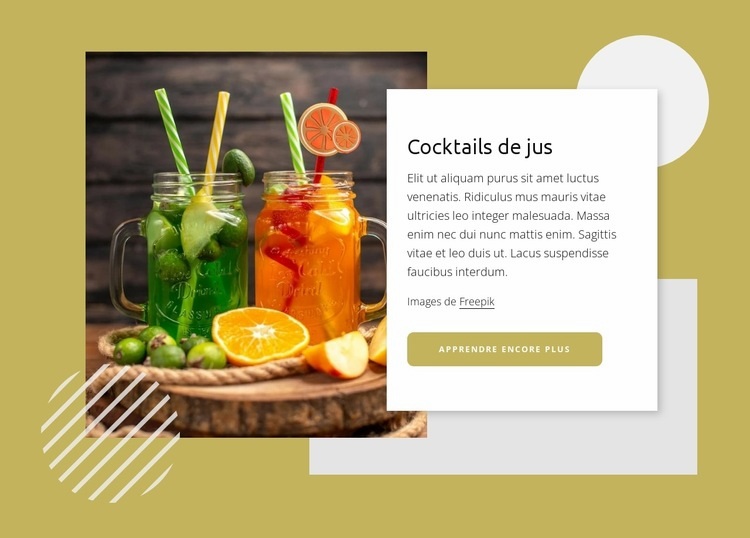 Cocktails de jus Modèle