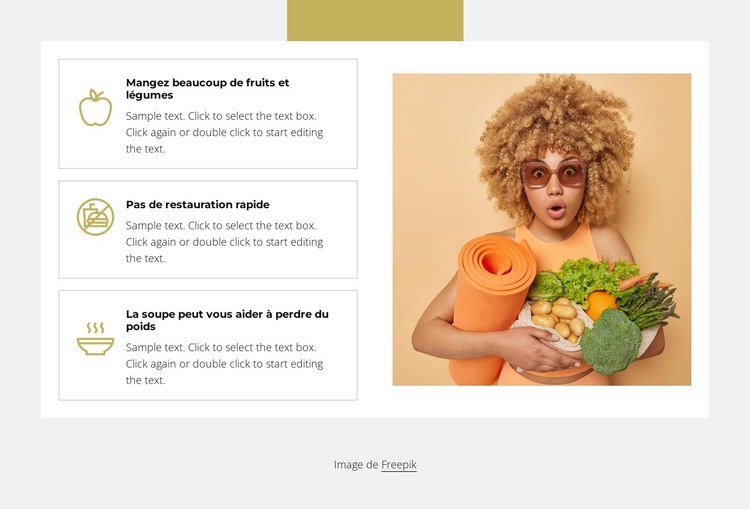 Principes d'une saine alimentation Modèle de site Web