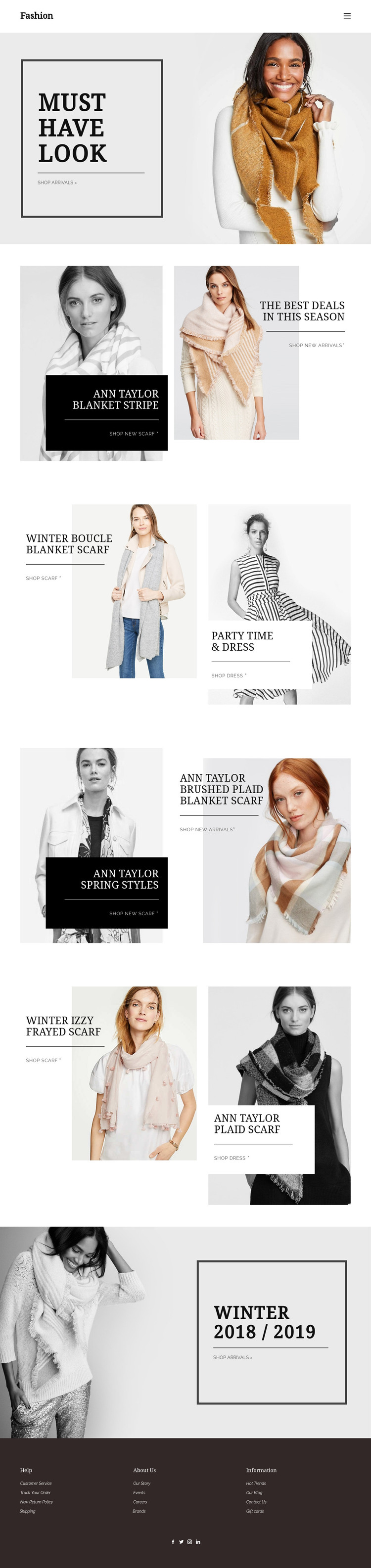 Personal shopper service Homepage Design