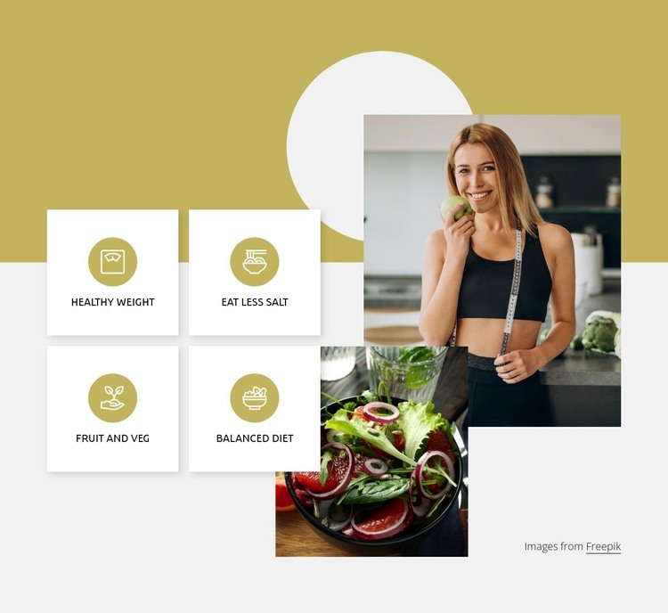 Learn about healthy eating Homepage Design
