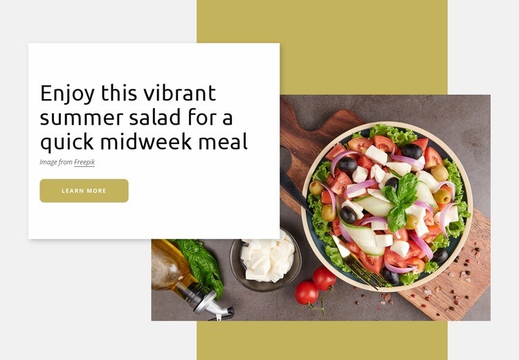 Vibrant summer salad Homepage Design