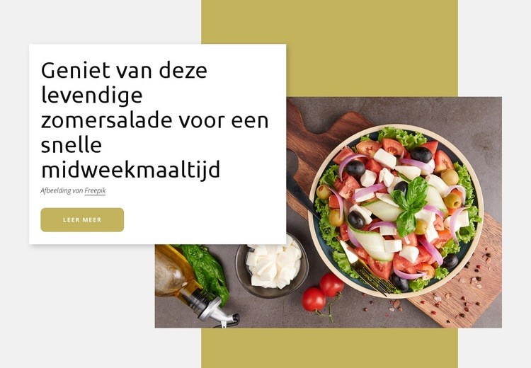 Levendige zomersalade Website mockup