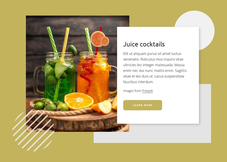 Juice cocktails One Page Template