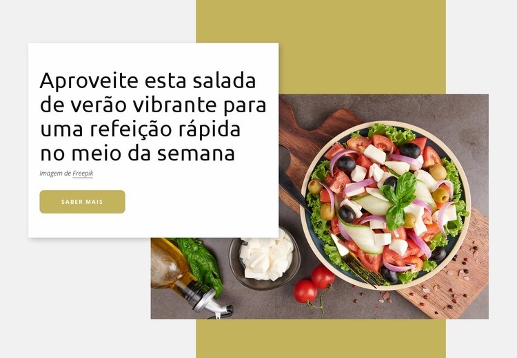 Salada de verão vibrante Maquete do site