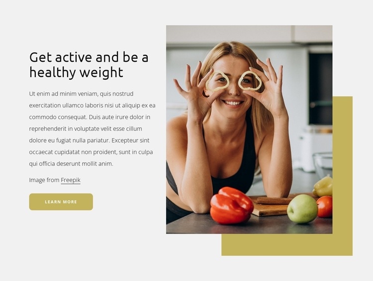Be in a healthy weight Web Page Design