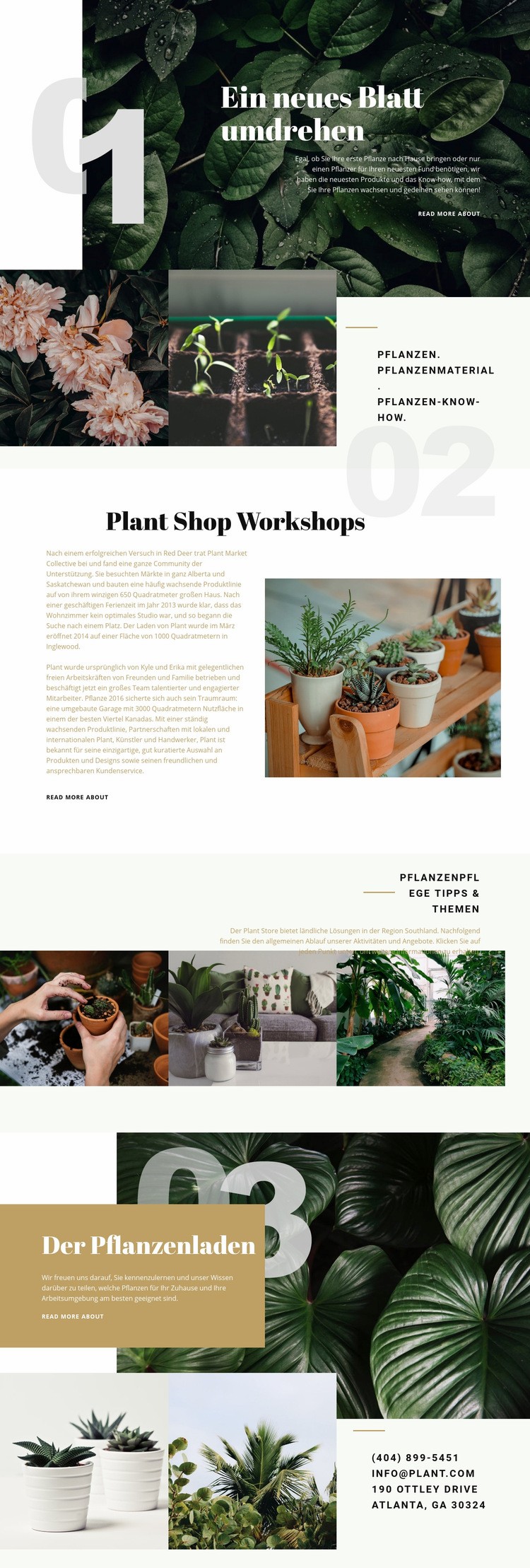 Pflanzenladen Website design
