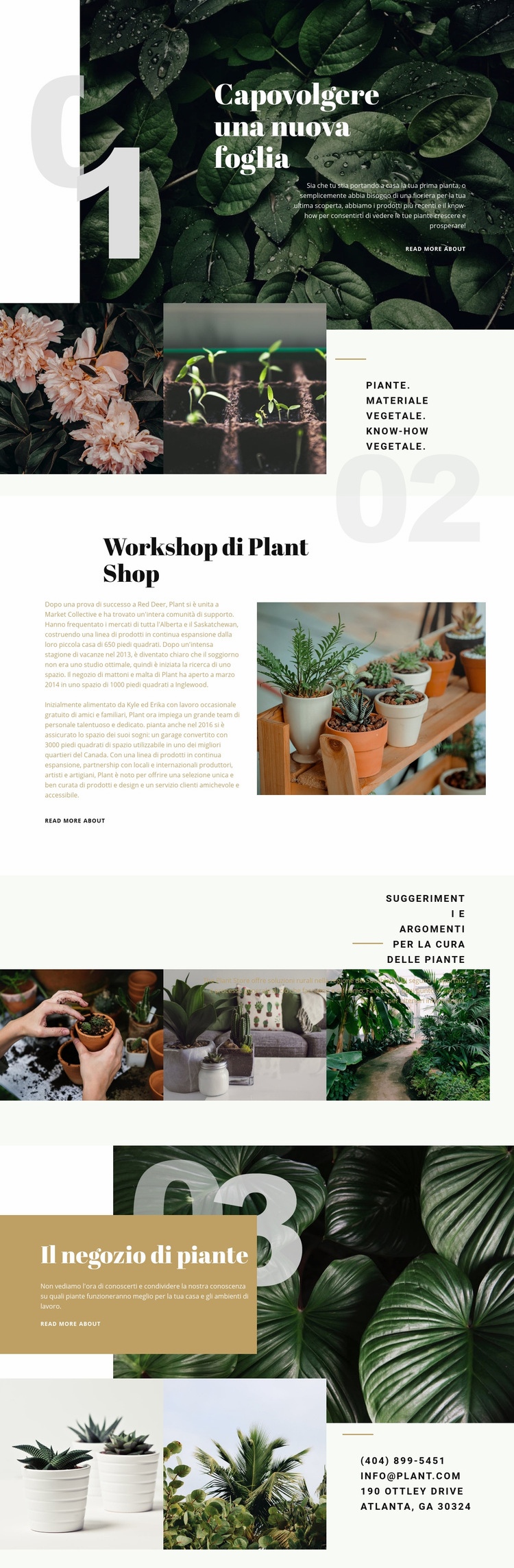 Negozio di piante Mockup del sito web