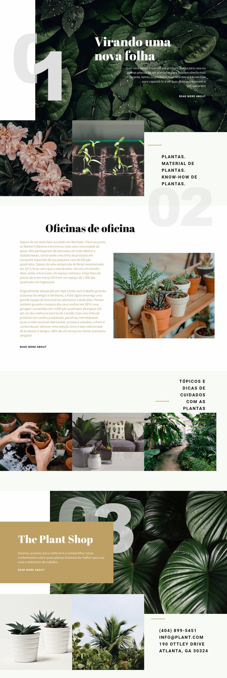 Loja de plantas Construtor de sites HTML