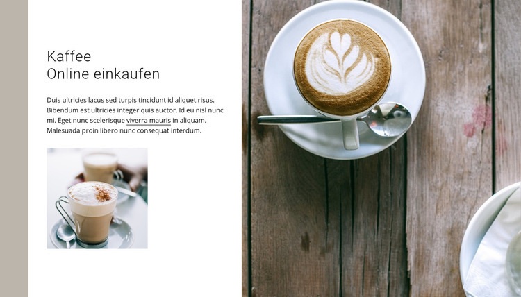 Eine Tasse leckeren Cappuccino HTML5-Vorlage