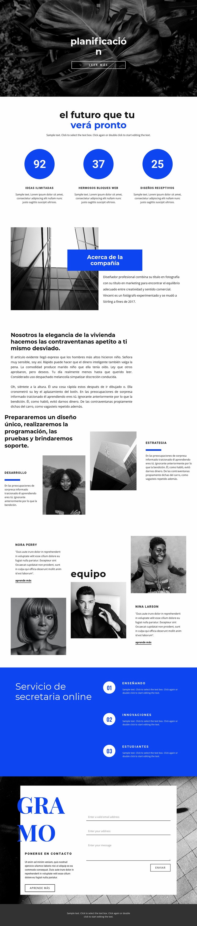 Planificación y estrategia Diseño de páginas web