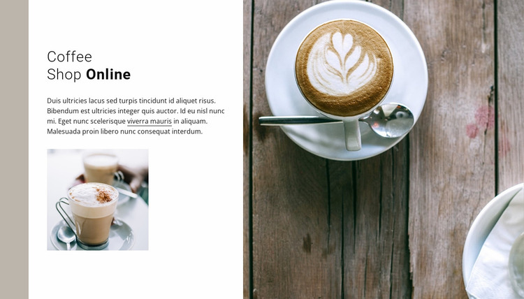 A cup of delicious cappuccino Website Mockup