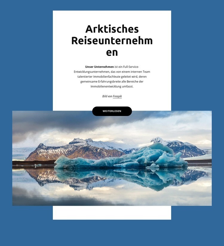 Arktisches Reiseunternehmen Website design