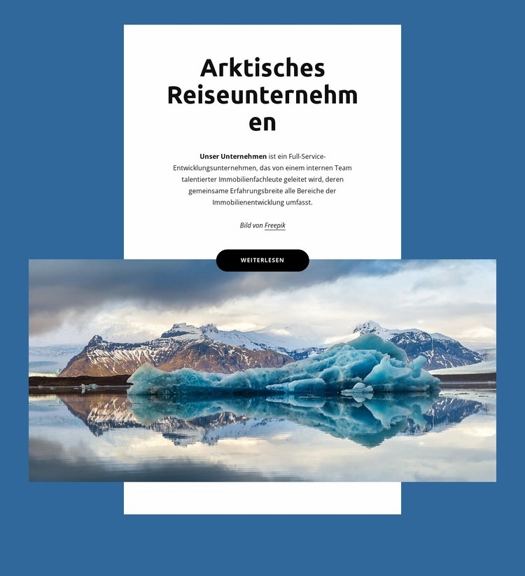 Arktisches Reiseunternehmen Website-Modell
