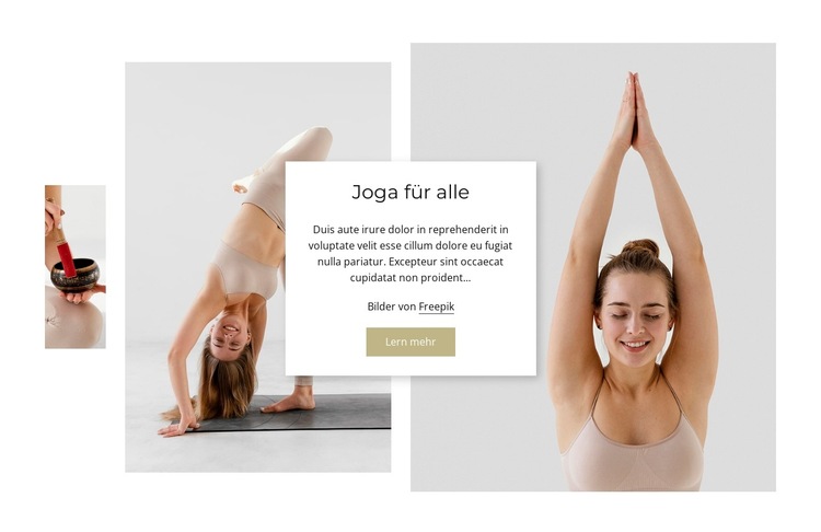 Body-positive Yoga-Philosophie Website-Vorlage