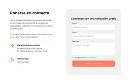 Impresionante Creador De Sitios Web Para Contáctenos Bloque Con Iconos