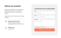 Créateur De Site Web Génial Pour Contactez-Nous Bloc Avec Des Icônes