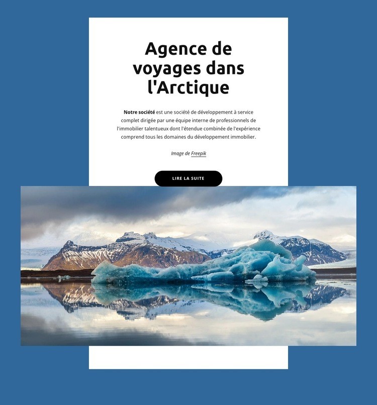 Agence de voyages dans l'Arctique Créateur de site Web HTML