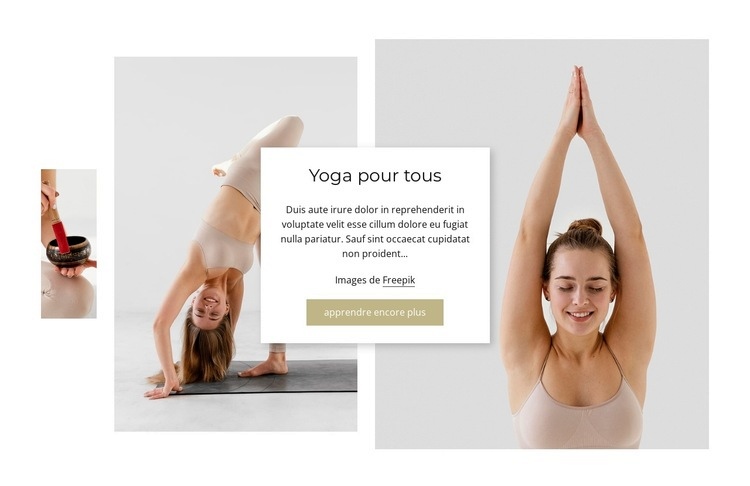 Philosophie du yoga positive pour le corps Maquette de site Web