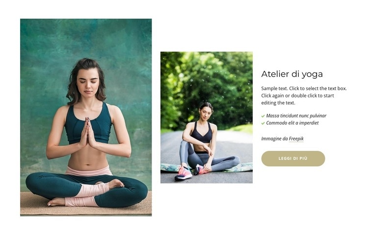 Atelier di Hatha Yoga Mockup del sito web