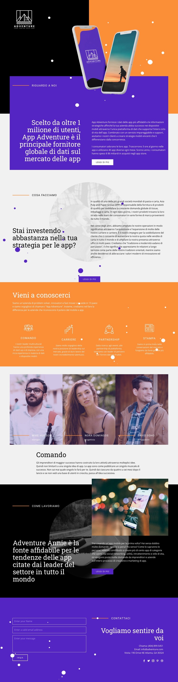 App di viaggio Mockup del sito web