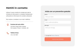 Contattaci Blocco Con Le Icone - Modello Di Sito Web Semplice