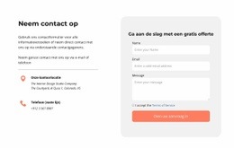 Neem Contact Met Ons Op Blok Met Pictogrammen - Persoonlijk Websitesjabloon