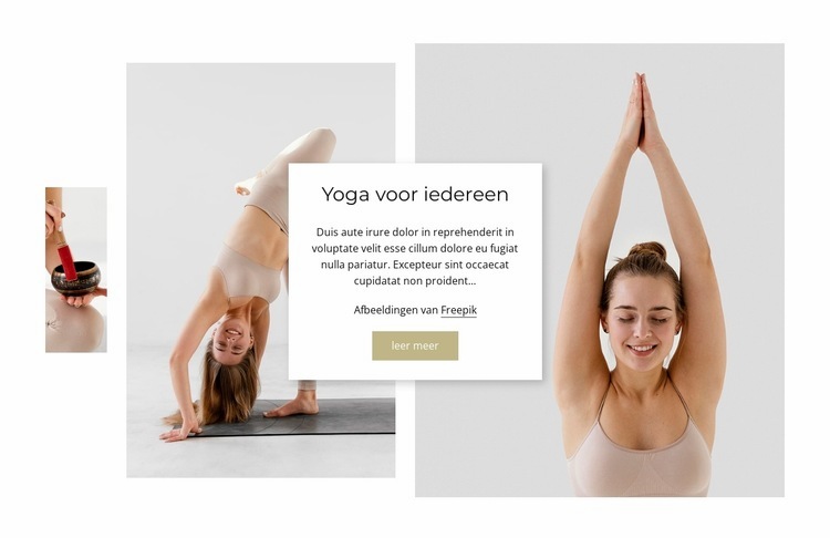 Lichaamspositieve yogafilosofie Website mockup