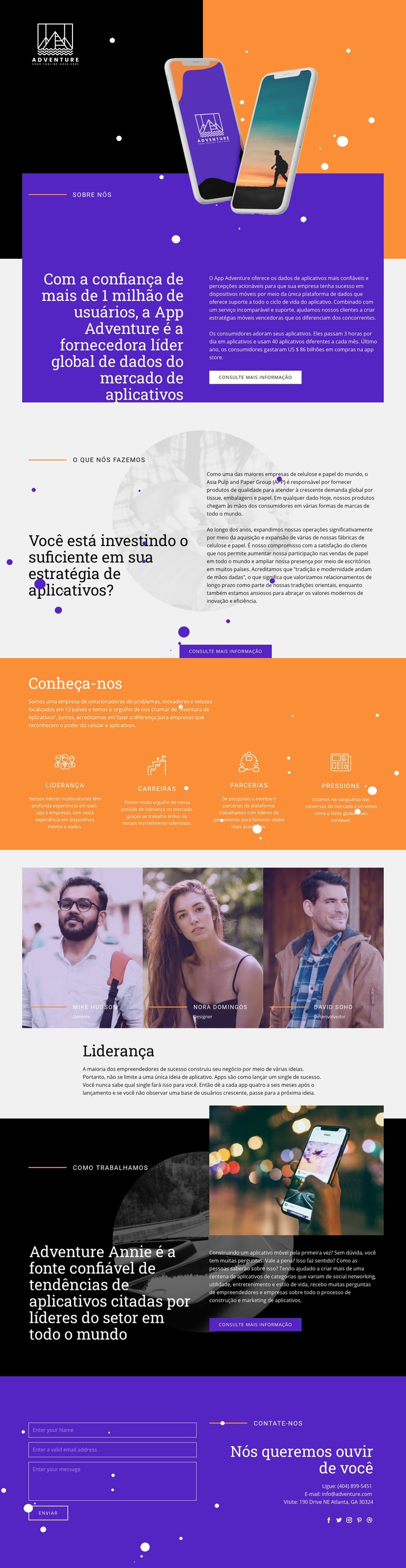 App de viagens Construtor de sites HTML