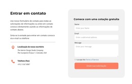 Contacte-Nos Bloco Com Ícones - Download Do Modelo De Site