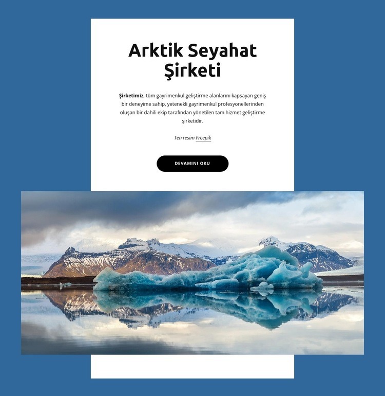 Arktik seyahat şirketi Web Sitesi Mockup'ı