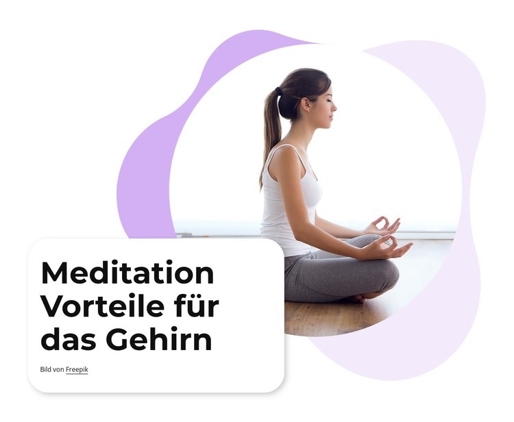Meditation Vorteile für das Gehirn Website-Modell