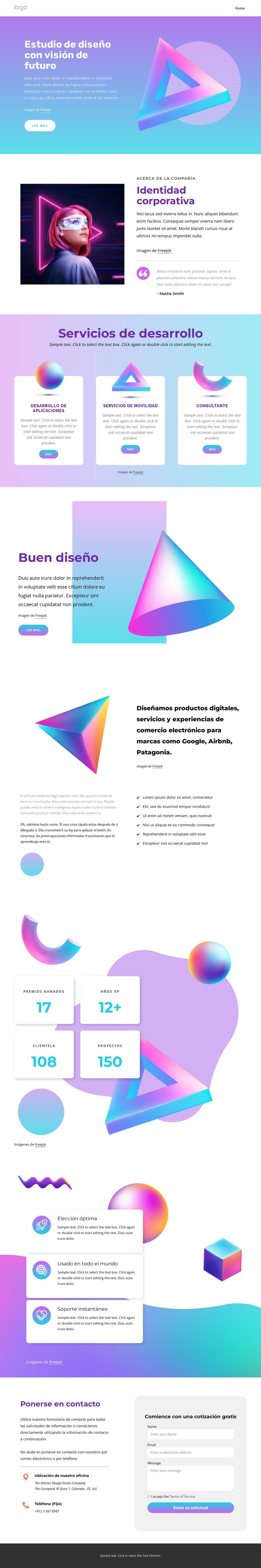 La mejor agencia de diseño UI UX Plantilla de sitio web