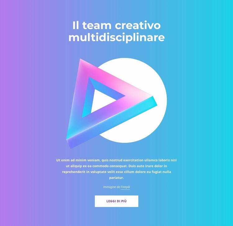 Il team creativo multidisciplinare Costruttore di siti web HTML