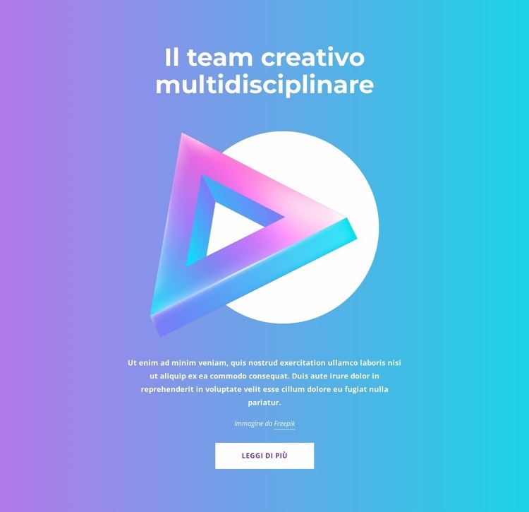Il team creativo multidisciplinare Un modello di pagina