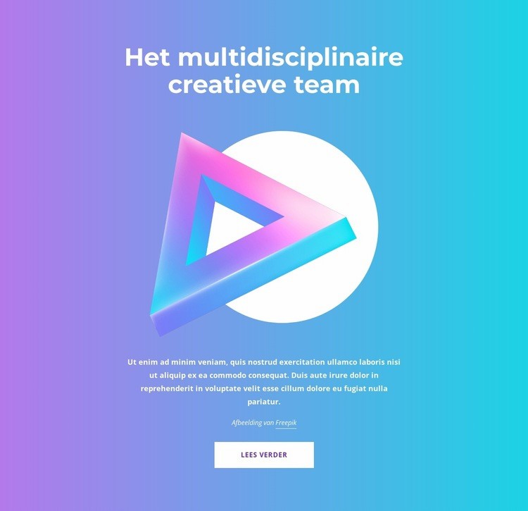 Het multidisciplinaire creatieve team Website mockup