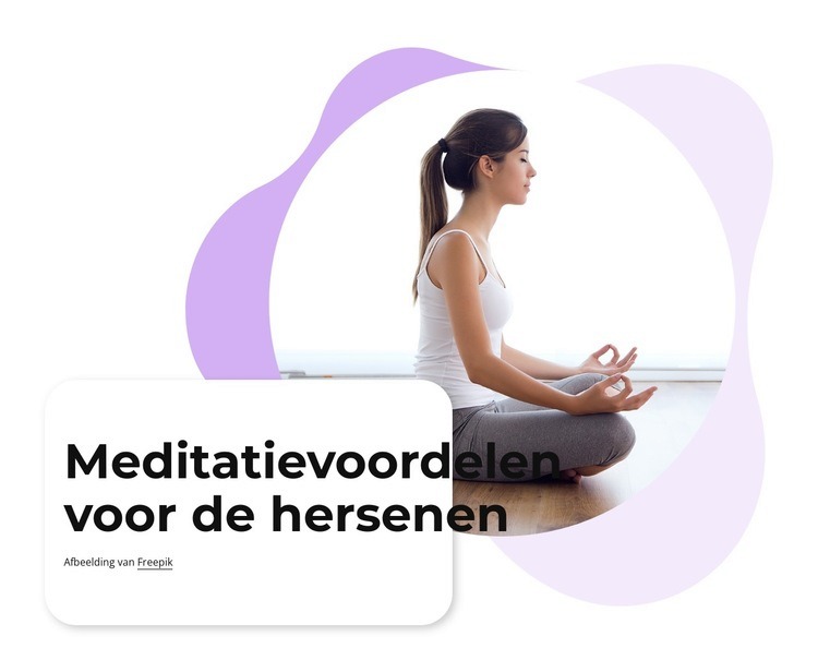 Meditatie voordelen voor de hersenen Website mockup