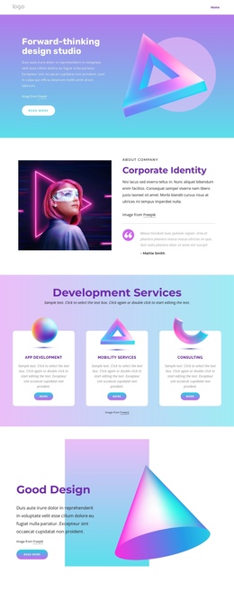 One Page Template For The Best UI UX Design Agency